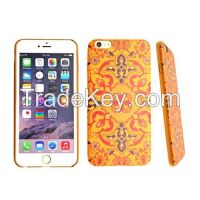 Sell Yellow PU printing with diamond phone cover case for  iphone 5/5s/6/6plus