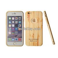 Sell Metal frame PC with 3D printing wooden pattern back cover phone case for iphone 5/5s/6/6plus CO-MIX-9018