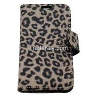 Sell Leather case with leopard print cover and name card slot phone cover for iphone 5/5s/6/6plus CO-LTC-1007