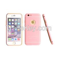 Sell cover, Pink Metal frame arcylic back cover case metalic case cover for 6/6plus CO-MIX-9013
