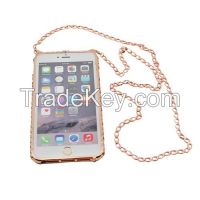 Colorful Bling Crystal Diamond phone case with phone chain for iphone 5/5s/6/6plus CO-MTL-6013