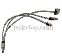 Sell 3-in-1 braid USB Charger Cable Designed for All iPhones, iPads, samsung Android CO-UDC-501