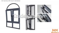 Hot sale Dark grey aluminum glass tilt&turn window from China manufacturer