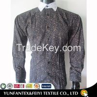 2015 most popular African style shirt with Paisley design in white bule and black colors