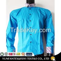 2015 mens dress shirt with long sleeve in sky bule color