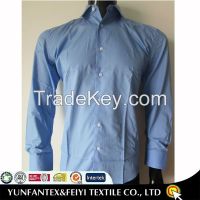 2015 men classic shirt long sleeve Make-to-order in blue color