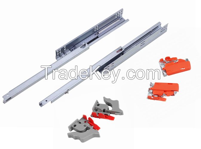 single extension undermount drawer slide with soft closing(with clips or pin)