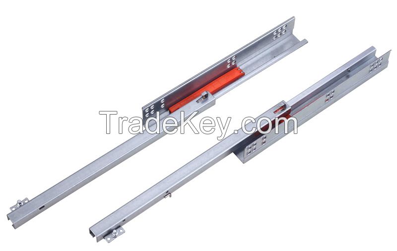 single extension undermount drawer slide with push open(with pin or clips)