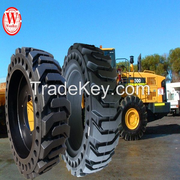 Bobcat solid skid steer tires 10-16.5 12-16.5 with rims, holes on hot sale