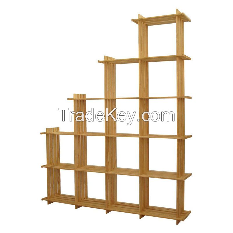 Sell Wood trapezoid 3-19 Hole Bookcase- Solid Unfinished Pine