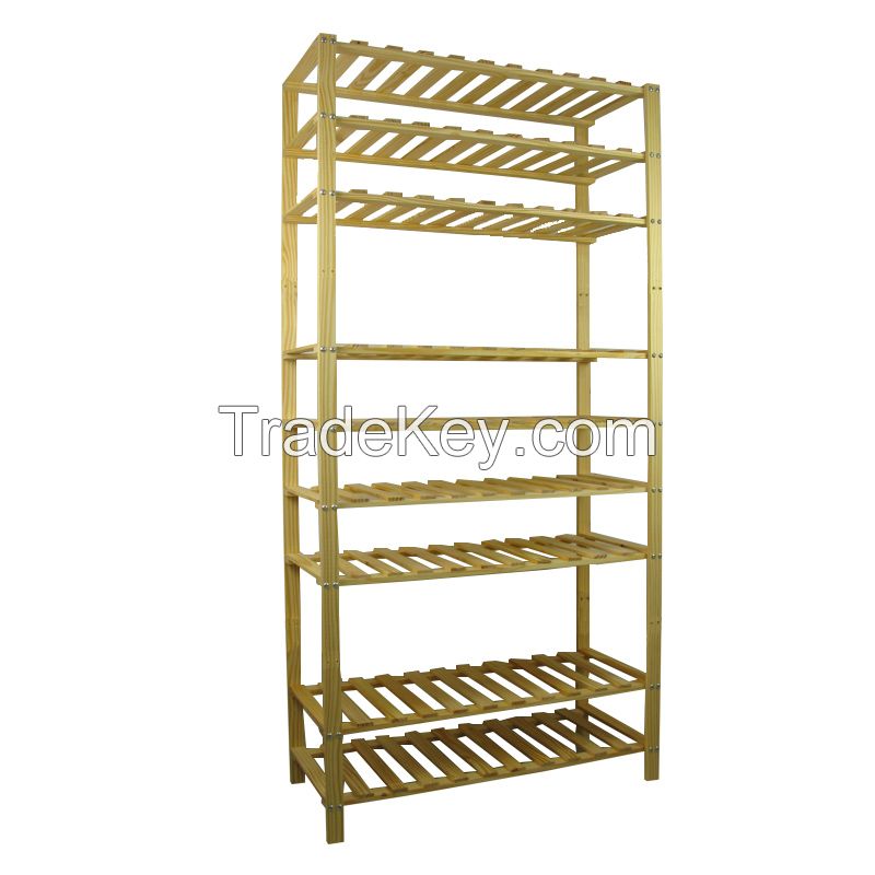 Sell 2/3/4/5 -Tier Part-Assembled Shoe Rack- Solid Unfinished Pine