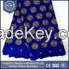 2016 Wholesale royal blue 100% cotton big heavy lace swiss voile lace