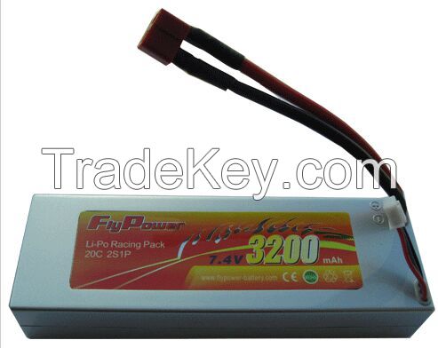 7.4V 3200mAh 20C RC car high power Li-Po battery pack