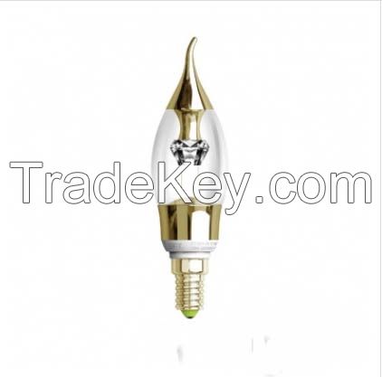 LED candle lights 4w E14 Golden /White Chrome led bulbs