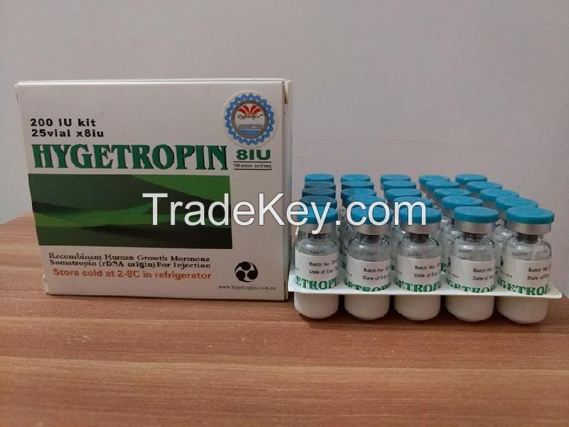 Wholesale high quality 99.9% blue black top somatropin hygetropin jintropin HGH box , kit , vial , cartridge 