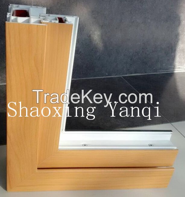 88 Series U-PVC Sliding Window &amp; Door Profile with Wood Laminated Color