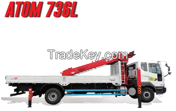 Truck-mounted telescopic crane.