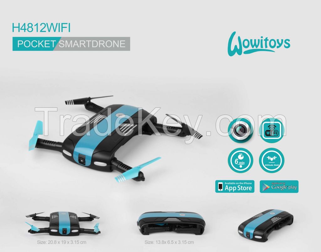 4CH WiFi Pocket drone with camera and foldable drone and selfie drone