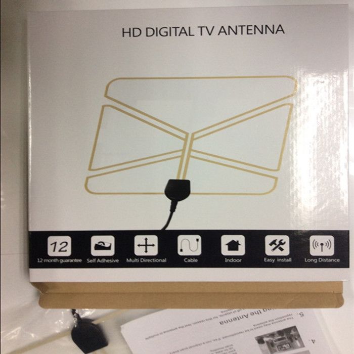 Ultra-Thin Amplified Indoor Digital TV Antenna Long Range Antenna HDTV