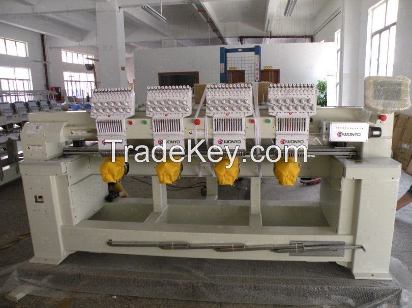 high speed12colos 4 heads embroidery machine for T-shirt / garments/Shoes/flat bed.