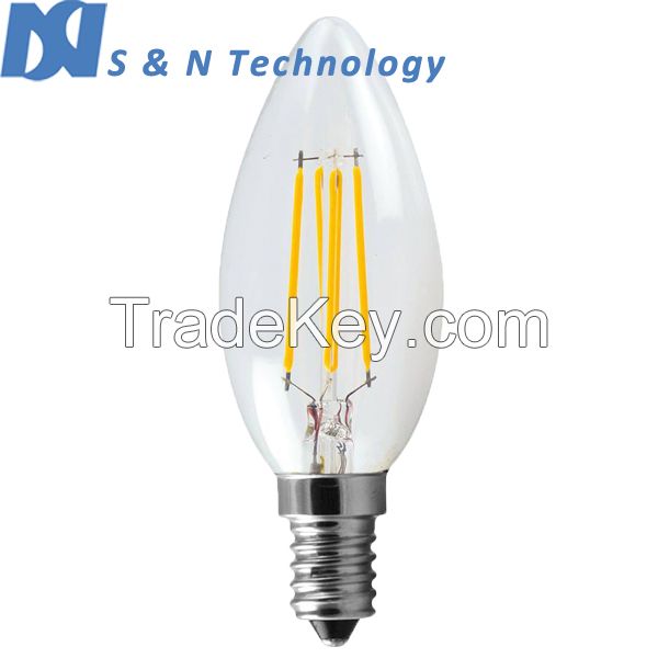 High brightness LED E14 2W Filament Bulb