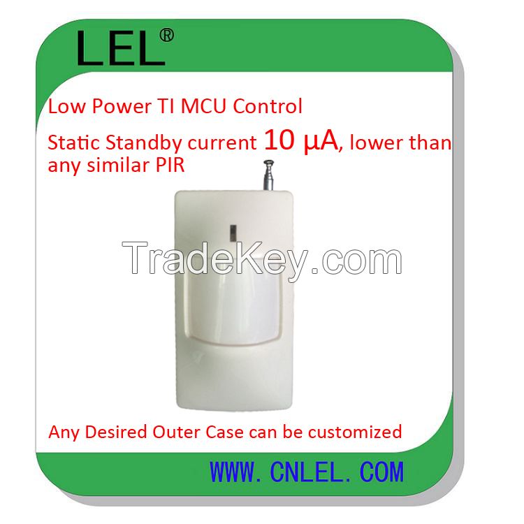 433Mhz Wireless PIR motion detector with extreme low standby current 10A