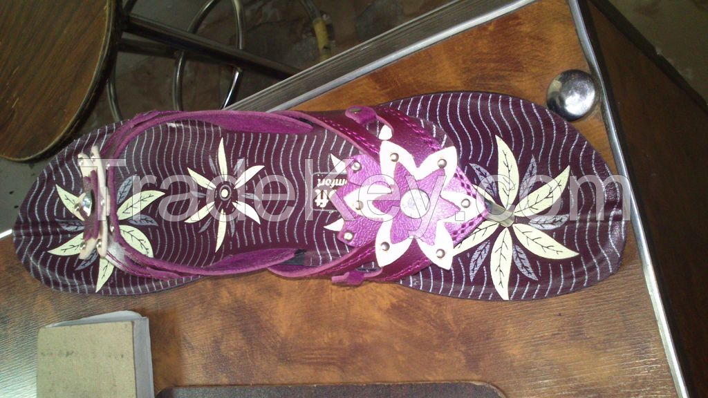 PU material outsole machine pasted slipper