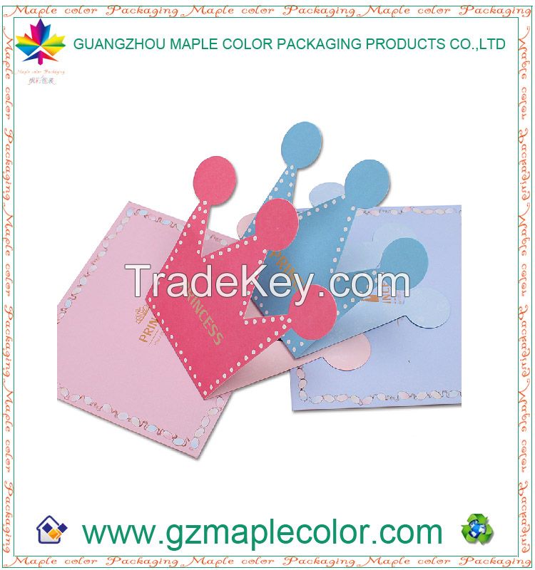 2015 Creative Crown Cute Greeting Cards Printing