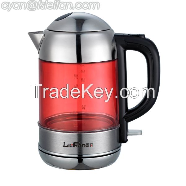 Patent Design Double Wall Electric Glass Water Kettle