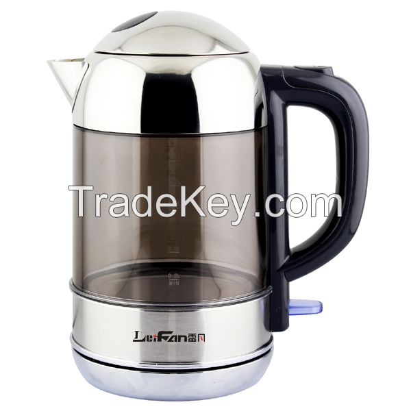 Patent Design Double Wall Electric Glass Water Kettle