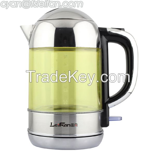 Patent Design Double Wall Electric Glass Water Kettle