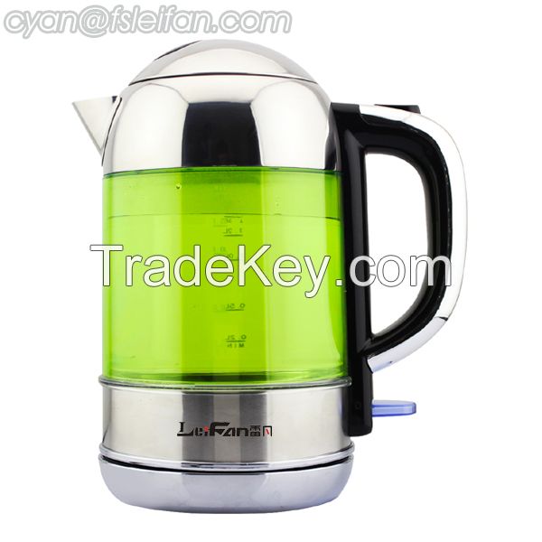 Patent Design Double Wall Electric Glass Water Kettle