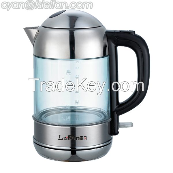 Patent Design Double Wall Electric Glass Water Kettle