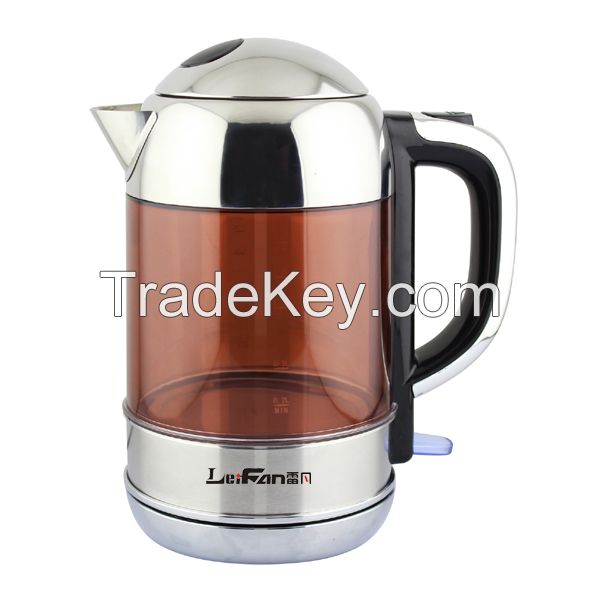 Patent Design Double Wall Electric Glass Water Kettle