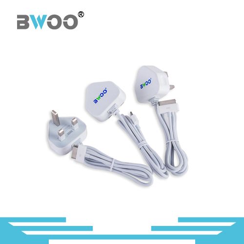 Bwoo 2.1A UK Plug Wall Charger Travel Charger with Cable