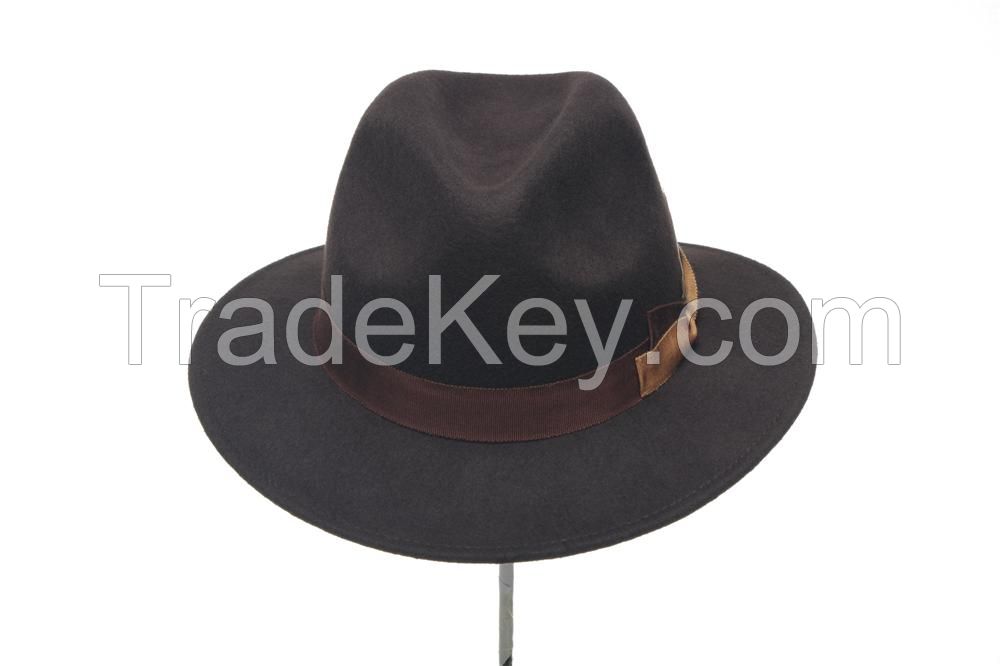 Man Winter Wide Brim Wool Felt Hat (FM019057)