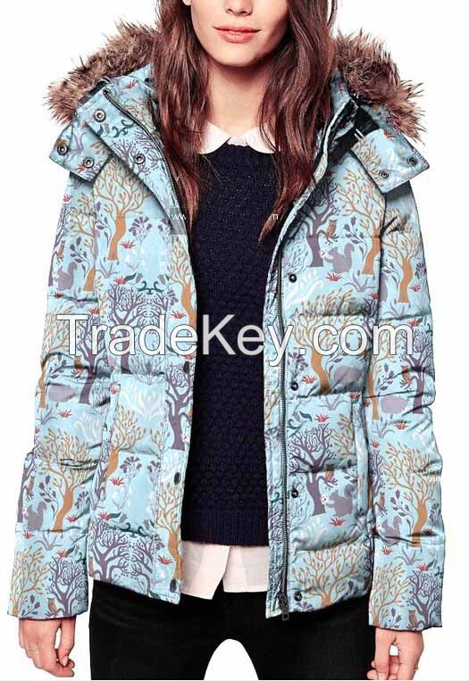 Woman Printing Down Ski Jacket