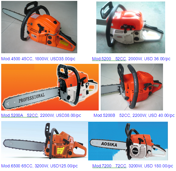 chainsaw 25CC/32CC/38CC/45CC/52CC/65CC/62CC/72CC