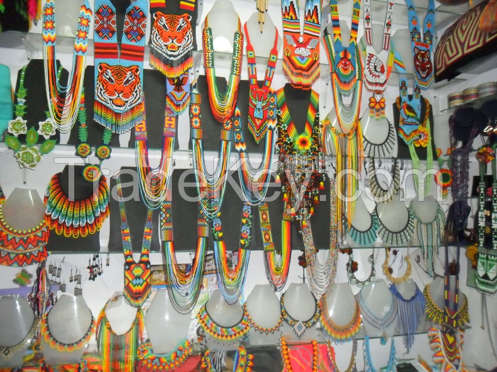 NECKLACES GLASS BEADS-SEEDS BY INDIGENAS EMBERA CHAMI-ASSORTED DESIGNS