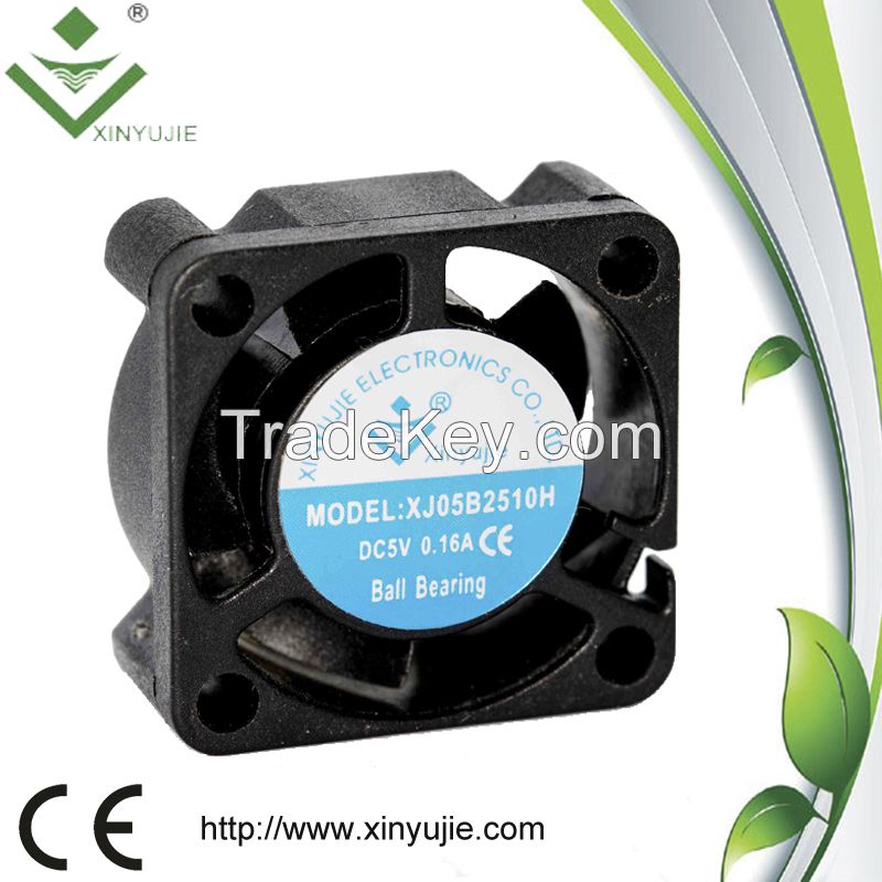 Xinyujie 5v mini DC cooling fan 25x25x10mm waterproof high perfermance