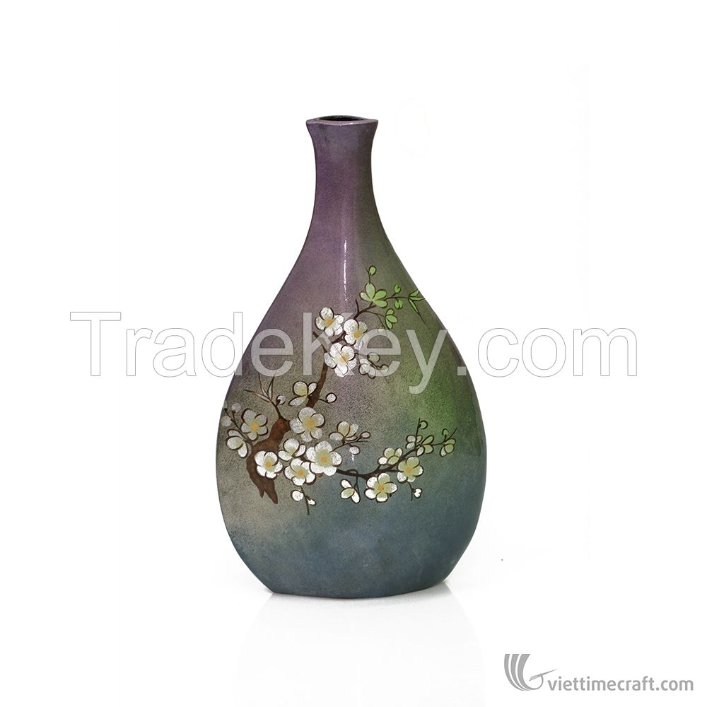 Shiny decorrative ceramic lacquer vase, 100% made in Vietnam,