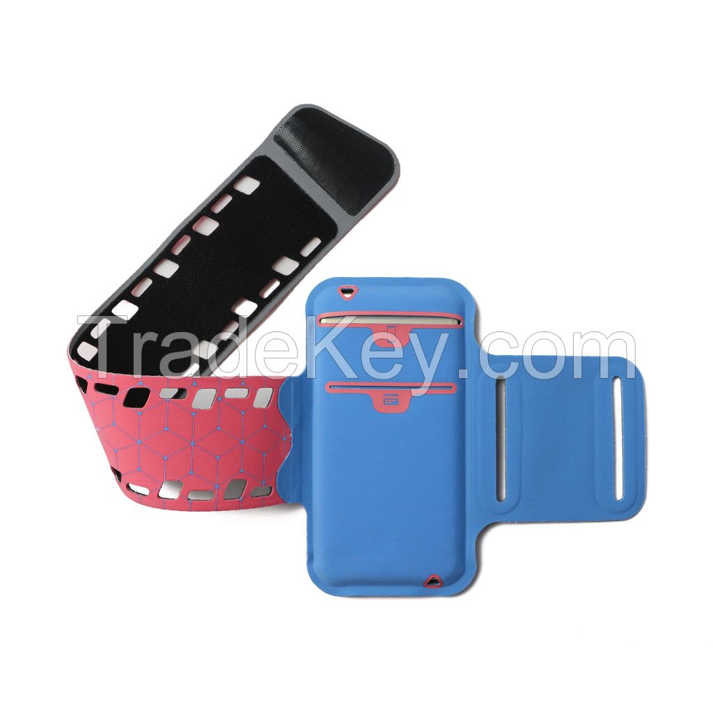 new design lycra sport armband for iPhone with breathable mash hole and card holder