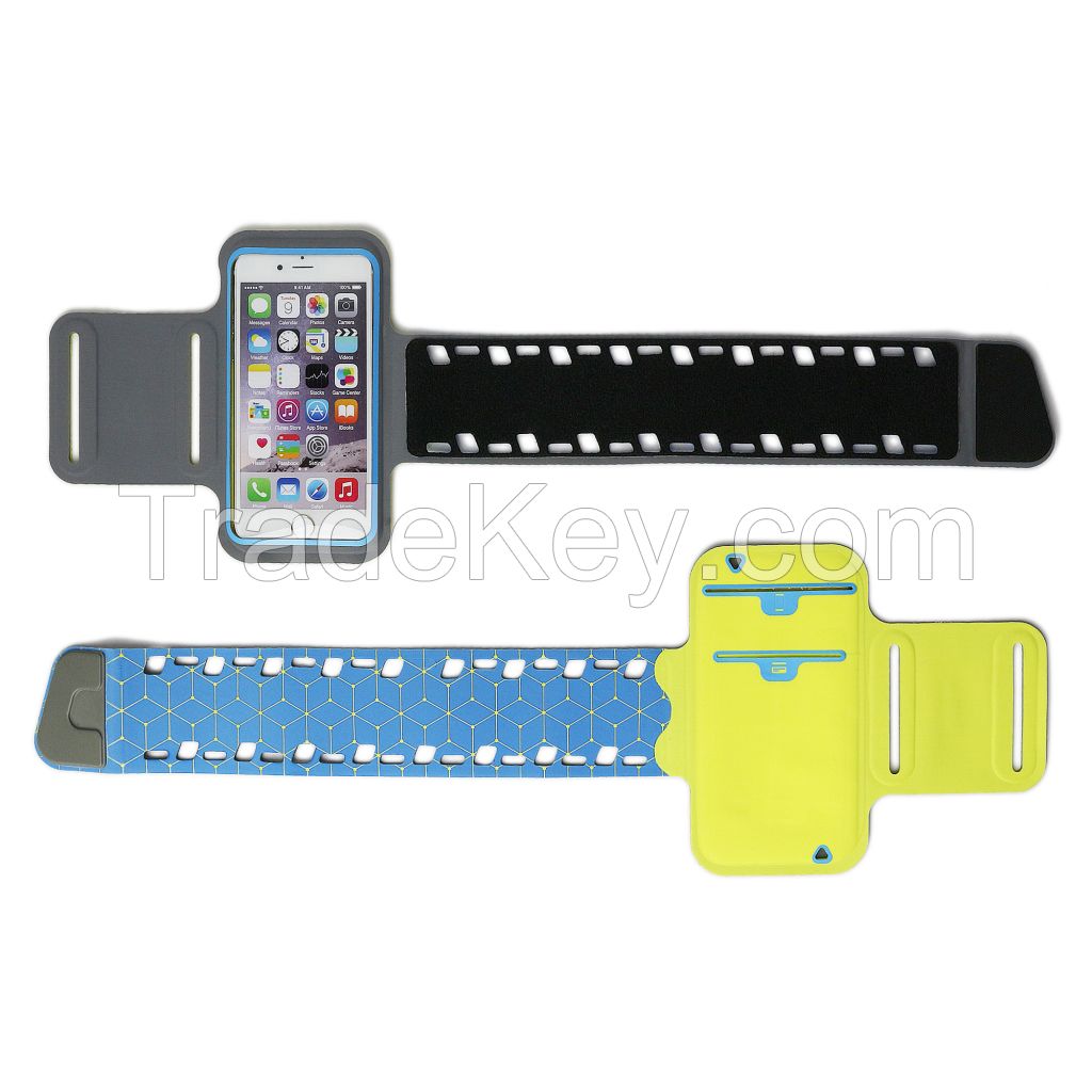 new design lycra sport armband for iPhone with breathable mash hole and card holder