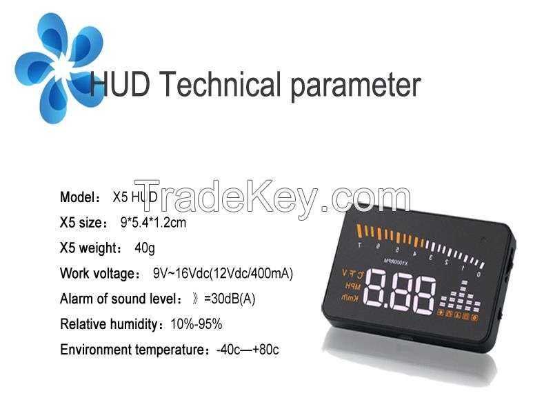 New 3 Inch X5 Car HUD Head Up Display System OBD II Speed Monitor Head up HUD Display hud speed display