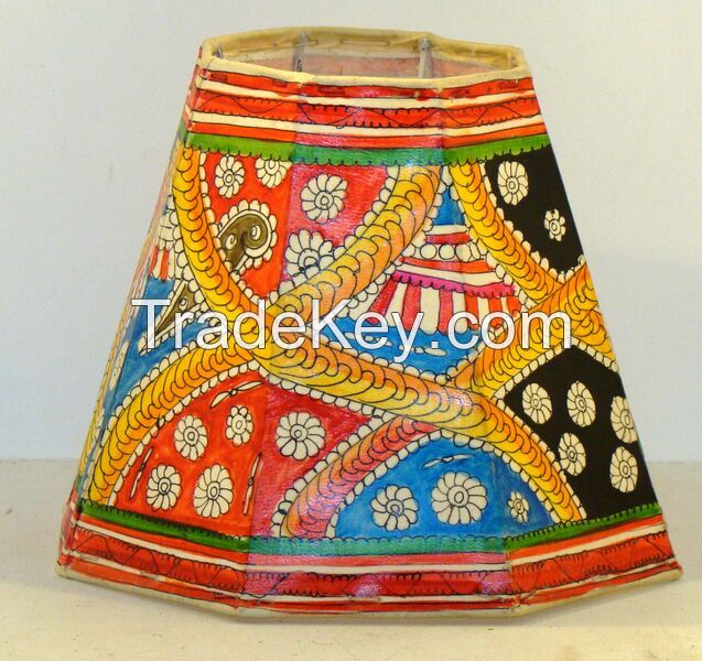 Hand painted Leather Lamps