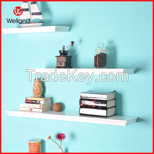 Decorative wooden wall shelf design with hidden mount