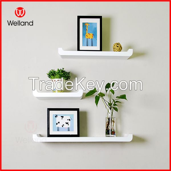 Decorative wooden wall shelf design with hidden mount