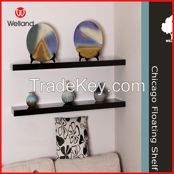Decorative wooden wall shelf design with hidden mount