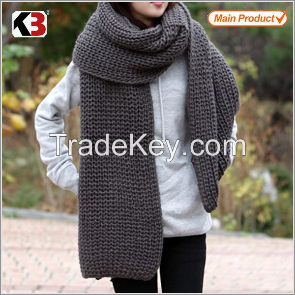 2015 New style fashion hand knitted cotton scarf shawl knit shawl