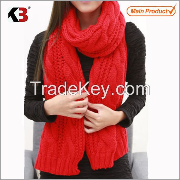 2015 long knitting twisted rope scarf wholesale for adult wrap shawl f